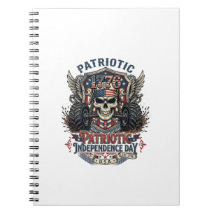Patriotic 1776 Off Road Skull Monster Truck Heavy  Notebook