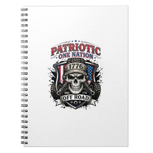 Patriotic 1776 Off Road Skull Monster Truck Heavy Notebook