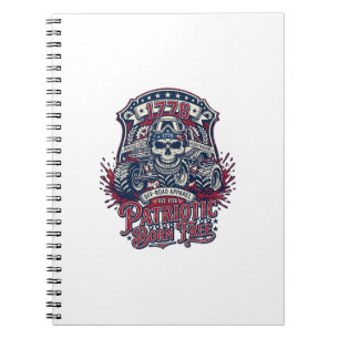 Patriotic 1776 Off Road Skull Monster Truck Heavy Notebook