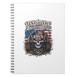 Patriotic 1776 Off Road Skull Monster Truck Heavy Notebook