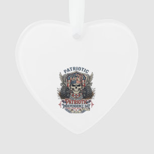 Patriotic 1776 Off Road Skull Monster Truck Heavy Ornament