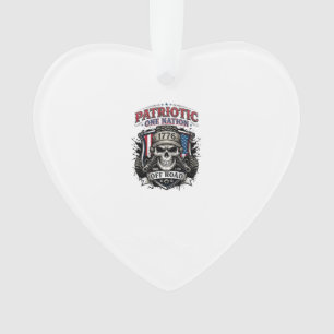 Patriotic 1776 Off Road Skull Monster Truck Heavy Ornament