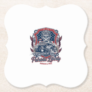 Patriotic 1776 Off Road Skull Monster Truck Heavy  Paper Coaster