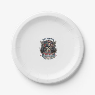 Patriotic 1776 Off Road Skull Monster Truck Heavy Paper Plate
