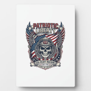 Patriotic 1776 Off Road Skull Monster Truck Heavy Plaque