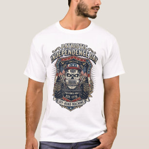 Patriotic 1776 Off Road Skull Monster Truck Heavy T-Shirt