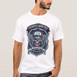 Patriotic 1776 Off Road Skull Monster Truck Heavy T-Shirt