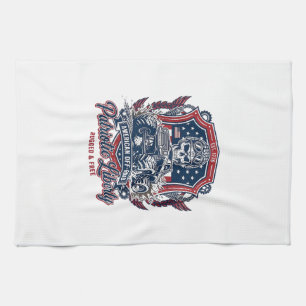 Patriotic 1776 Off Road Skull Monster Truck Heavy  Tea Towel