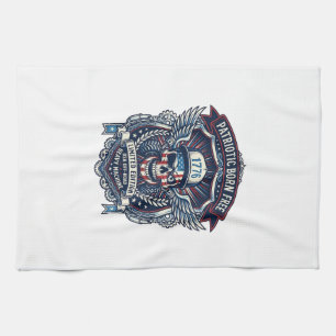 Patriotic 1776 Off Road Skull Monster Truck Heavy  Tea Towel