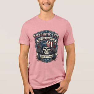 Patriotic 1776 Off Road Skull Monster Truck Heavy Tri-Blend Shirt