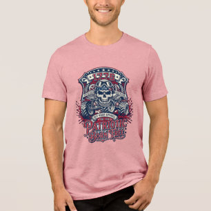 Patriotic 1776 Off Road Skull Monster Truck Heavy Tri-Blend Shirt