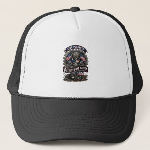 Patriotic 1776 Off Road Skull Monster Truck Heavy Trucker Hat
