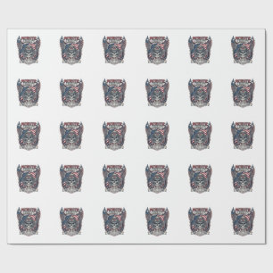 Patriotic 1776 Off Road Skull Monster Truck Heavy  Wrapping Paper