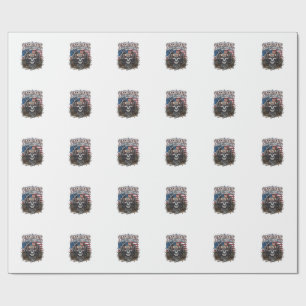 Patriotic 1776 Off Road Skull Monster Truck Heavy Wrapping Paper