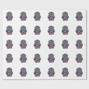 Patriotic 1776 Off Road Skull Monster Truck Heavy  Wrapping Paper