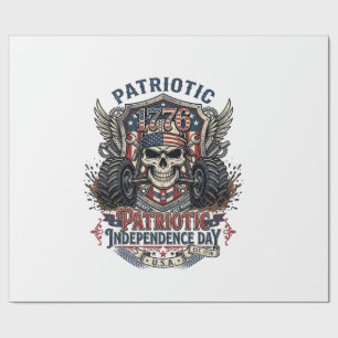 Patriotic 1776 Off Road Skull Monster Truck Heavy  Wrapping Paper