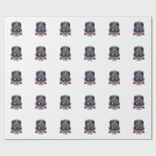 Patriotic 1776 Off Road Skull Monster Truck Heavy Wrapping Paper