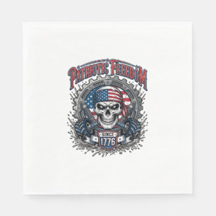 Patriotic 1776 Off Road Skull Monster Truck Napkin