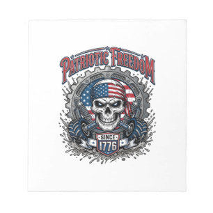 Patriotic 1776 Off Road Skull Monster Truck Notepad