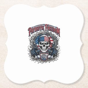 Patriotic 1776 Off Road Skull Monster Truck Paper Coaster