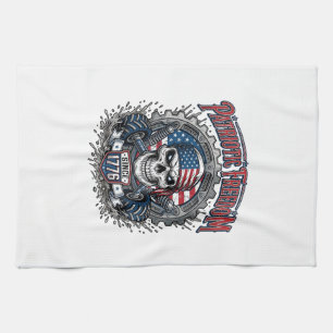 Patriotic 1776 Off Road Skull Monster Truck Tea Towel