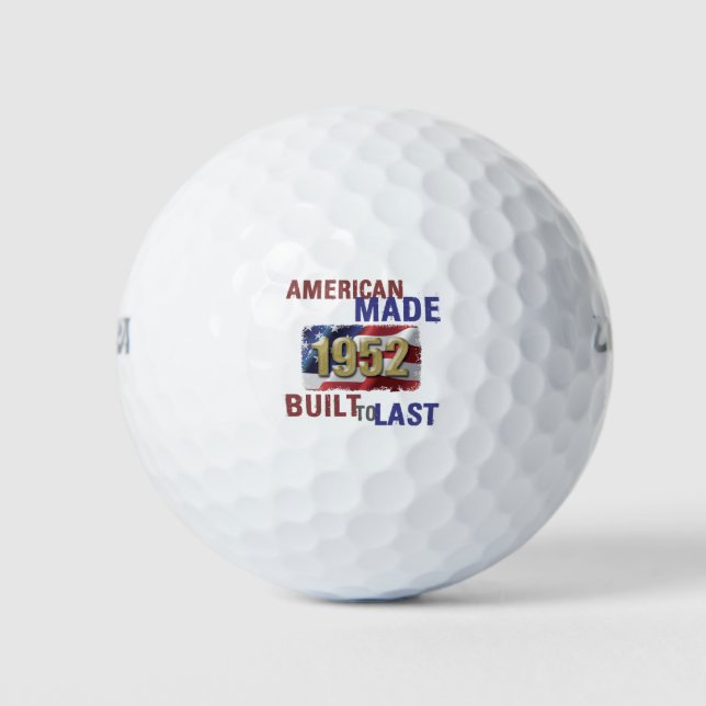 Patriotic 1952 70th Birthday Golf Balls (Front)