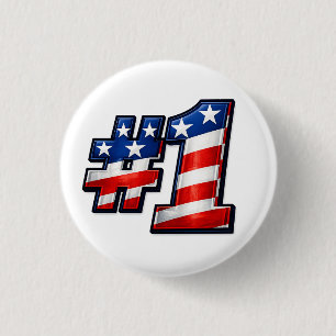 Patriotic #1 Flag Design 3 Cm Round Badge