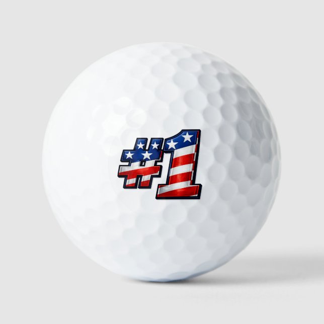Patriotic #1 Flag Design Golf Balls (Front)