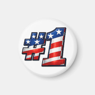 Patriotic #1 Flag Design Magnet