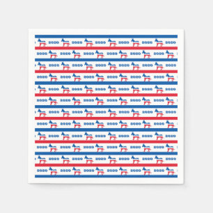 Patriotic 2020 Democrat Donkey Stripes Napkin