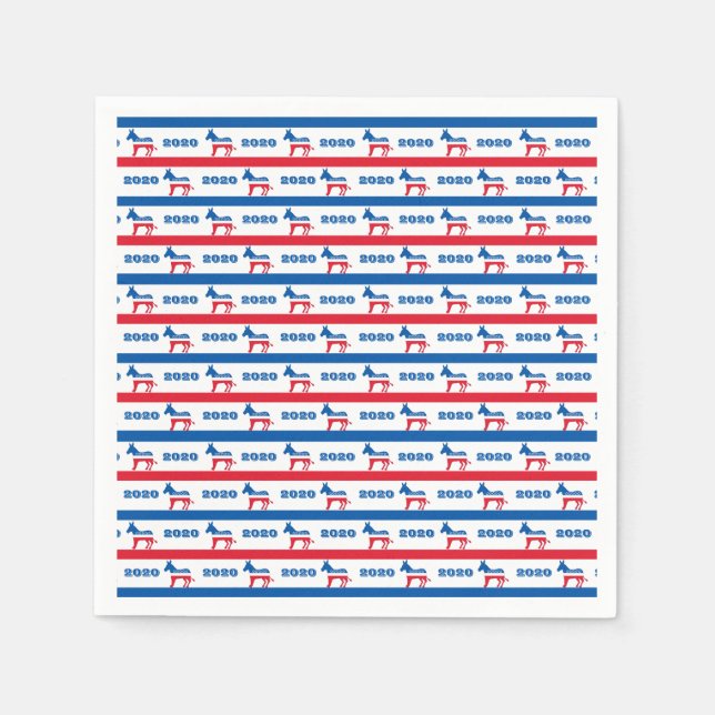Patriotic 2020 Democrat Donkey Stripes Napkin (Front)