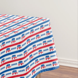 Patriotic 2020 Republican Elephant Stripes Tablecloth