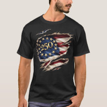 Patriotic 250 Americana Ripped Flag Graphic