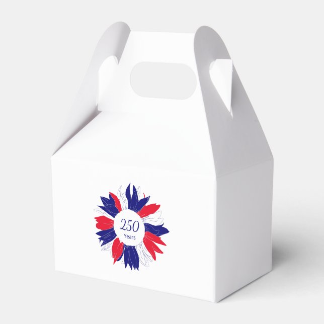 Patriotic 250 USA Anniversary 4th of July Party  Favour Box (Front Side)