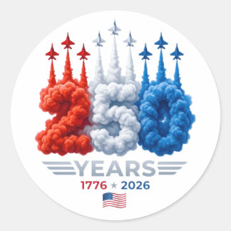 Patriotic 250 Year Birthday Classic Round Sticker
