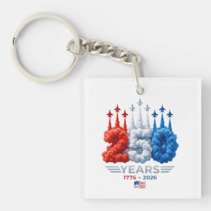 Patriotic 250 Year Birthday Key Ring