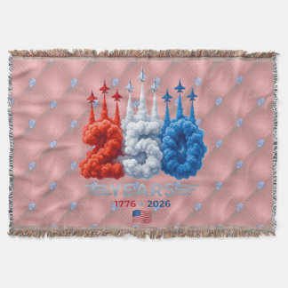 Patriotic 250 Year Birthday Throw Blanket
