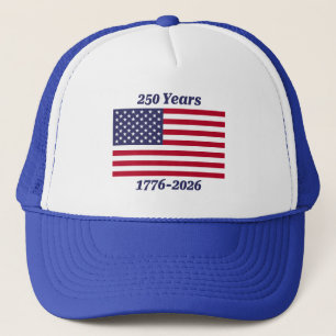 Patriotic 250 Years 1776-2026 Flag Trucker Hat