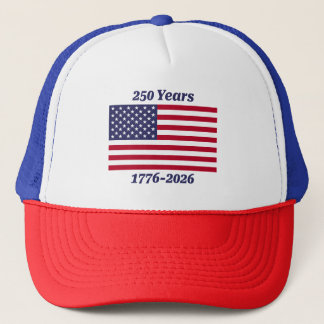 Patriotic 250 Years 1776-2026 Flag Trucker Hat