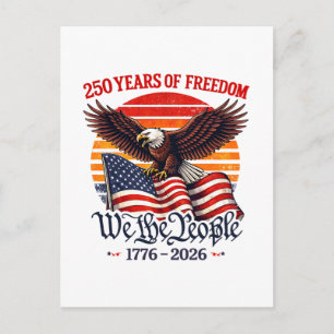 Patriotic 250 years freedom eagle  postcard