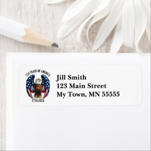 Patriotic 250 Years of America 1776-2026 Return Address Label