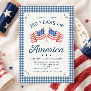 Patriotic 250 Years of America Party Invitation