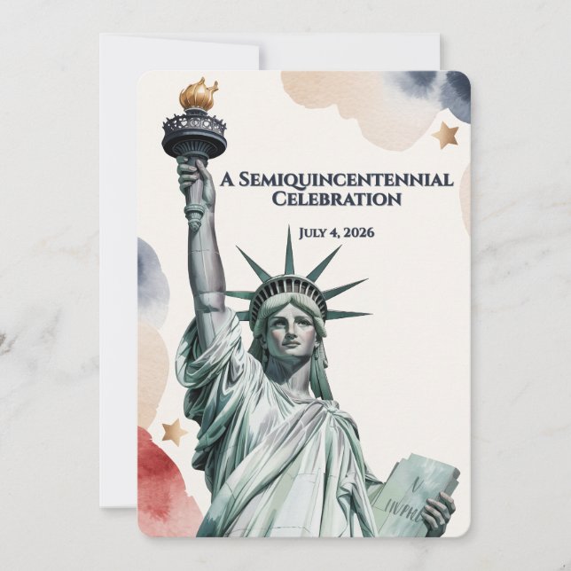 Patriotic 250th Anniversary Liberty Invitation (Front)
