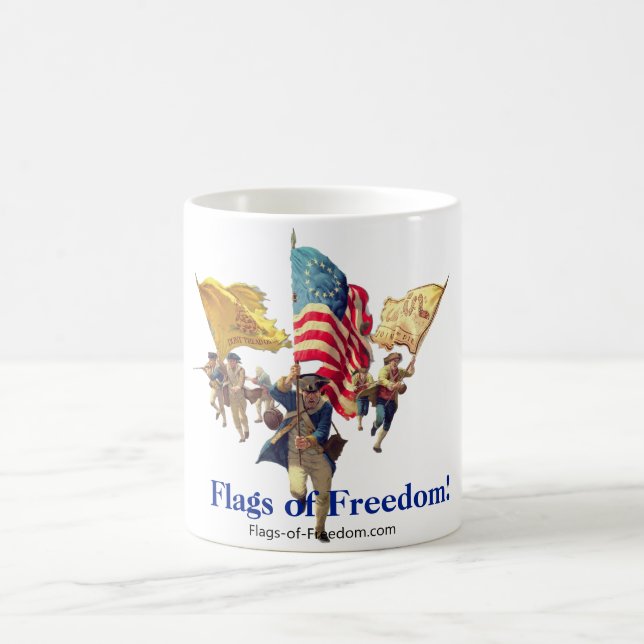 Patriotic "3 Flags of Freedom" Coffee Mug (Center)