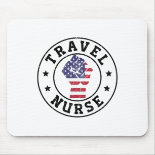 Patriotic 4th July Healthcare Travel Nurse Mouse Pad