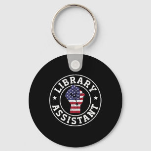 Patriotic 4th July Library Istant Key Ring