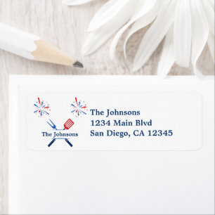 Patriotic 4th of July America 250th Return Address Label