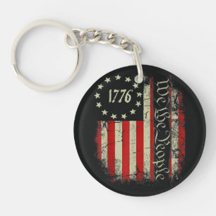 Patriotic 4th of July America Key Ring