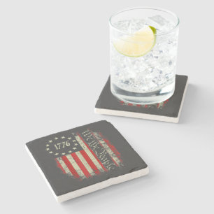 Patriotic 4th of July America Stone Coaster