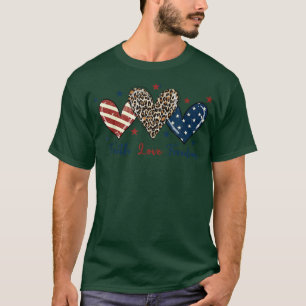 Patriotic 4th Of July American Flag Heart Faith Lo T-Shirt